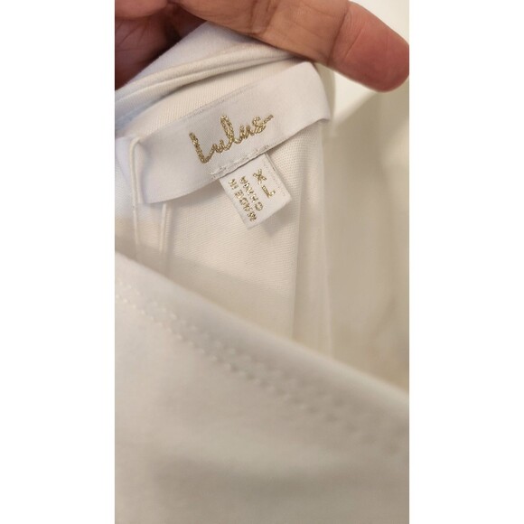 Lulus White Backless Long Sleeve Ruched Wedding Dress Extra Large V Neck NWT - Picture 5 of 8